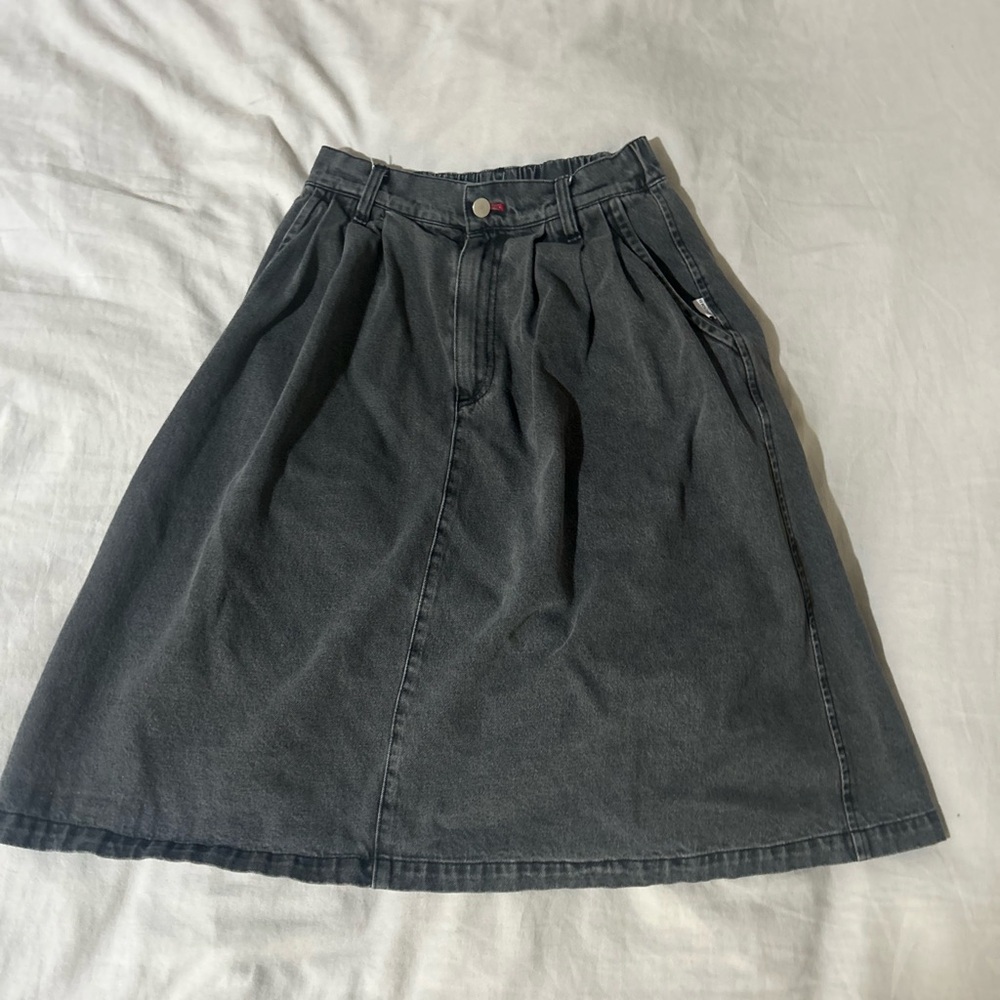 Classic Black A-Line Denim Skirt